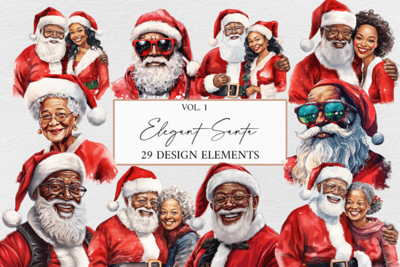 African American Santa Clipart Bundle Review