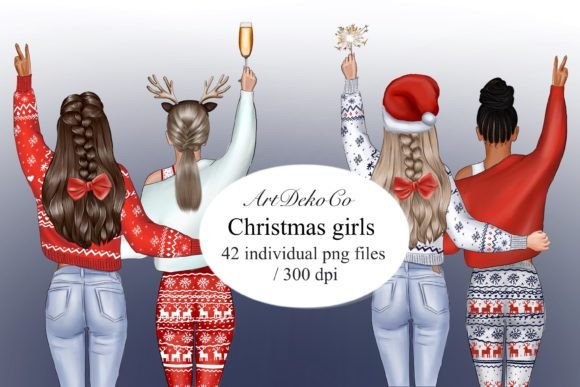 Best Friends,Christmas Clipart: A Review for Modern Illustrations