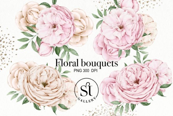 Bouquets of Rose Flowers: Elegant Illustrations for Crafters