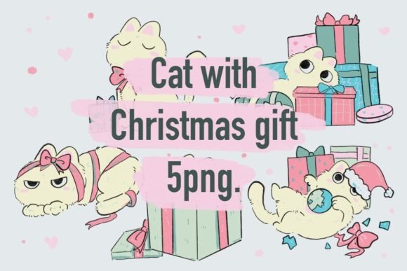 Cat with Christmas Gift: A Review for Commercial Illustrations