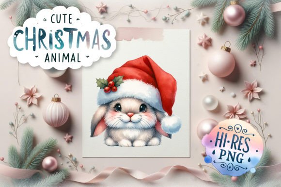 Christmas Bunny in Santa Hat: A Designer's Review of Seasonal Illustrations