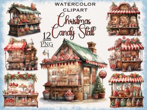 Christmas Candy Market PNG Bundle for Illustrations