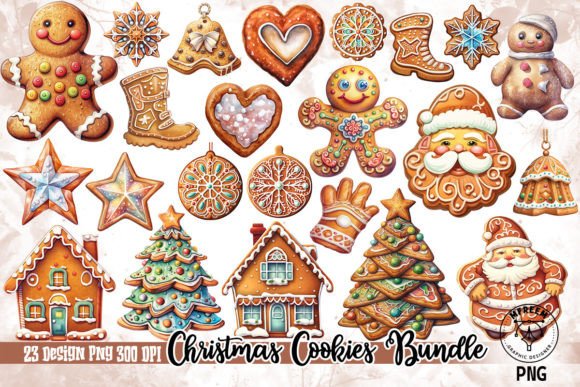 Christmas Cookies Bundle Clipart PNG for Seasonal Illustrations