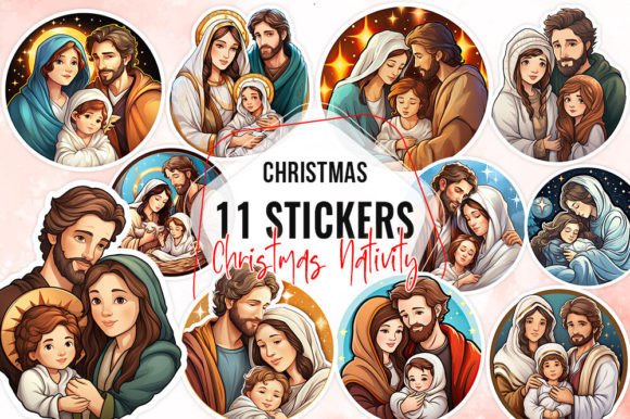 Christmas Nativity Stickers: A Designer's Review of Festive Illustrations