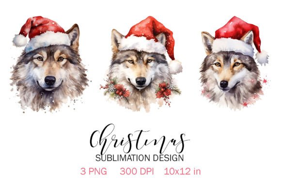 Christmas Wolf Sublimation Design PNG: A Review for Illustrations