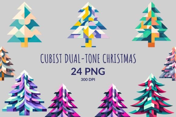 Cubist Dual-Tone Christmas Tree Clipart Review