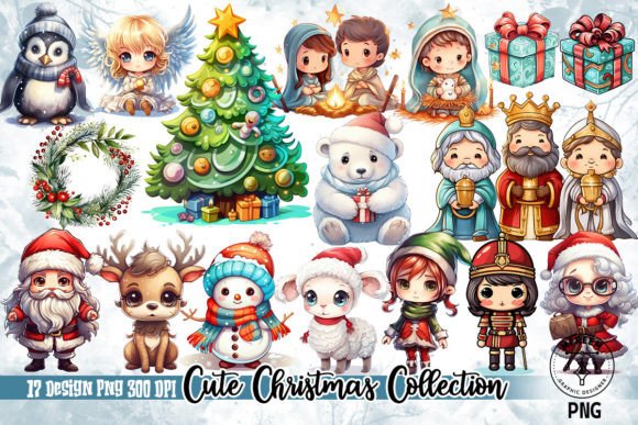 Cute Christmas Collection Clipart PNG for Illustrations