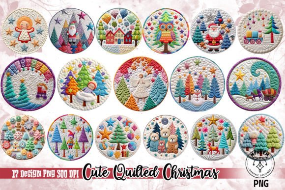 Cute Quilted Christmas Clipart PNG Review