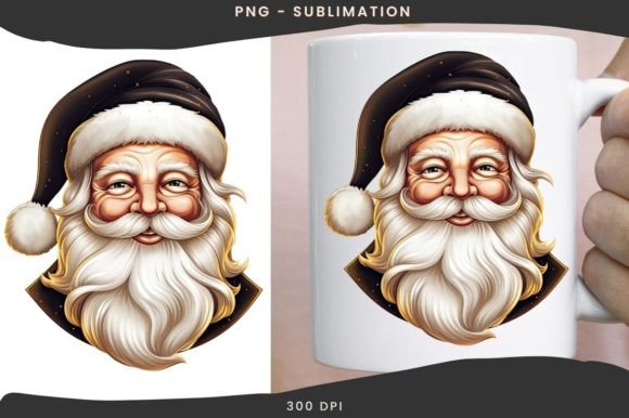 Digital Christmas Png Santa Claus, Merry Illustrations for Crafters