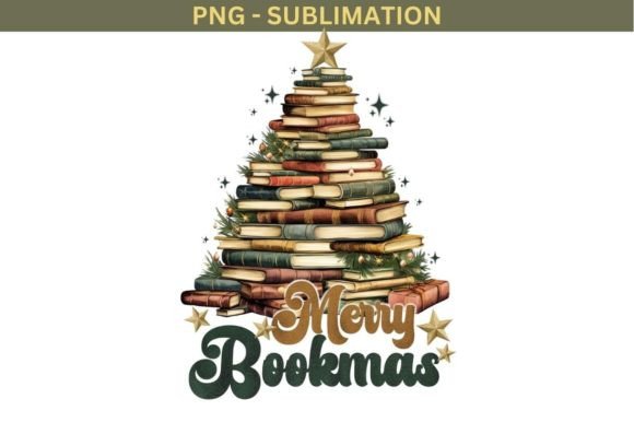 Merry Bookmas Retro Style Christmas Book: Festive Illustrations