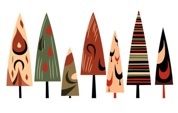 Modern Christmas Tree Collection: A Designer's Review of Fresh Illustrations