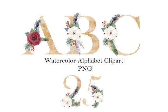 Watercolor Christmas Gold Alphabet Review