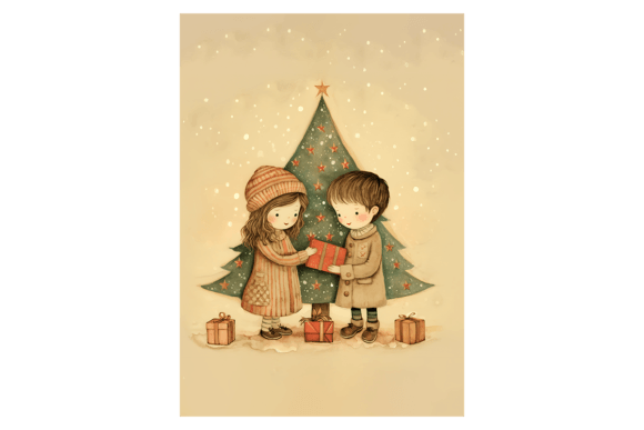 Xmas Gift Christmas Card: Festive Illustrations for Makers